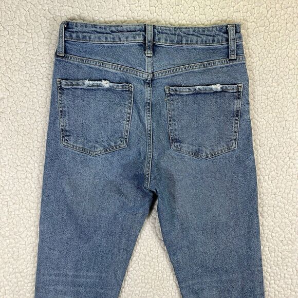 Zara Jeans Women’s Size 4 (Actual 26x26) Blue High Rise Cropped Raw Hem - Picture 4 of 9